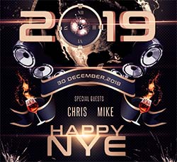2019新春海报传单PSD模板：New Year Eve Flyer Template